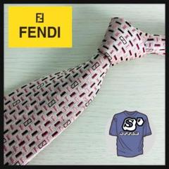 【超人気デザイン】フェンディ☆刺繍スクウェアドット柄ネクタイ ズッカ柄 シルク