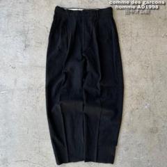 40s50s60s カスリ絣 ウール スラックス ツータック ブラック黒イエロー 50s vintage カスリ柄 シルク ツータック スラックスパンツ