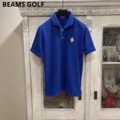 BEAMS GOLF ビームスゴルフ 半袖シャツ M ブルー ワッペン