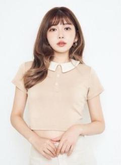 Darich ベージュ 半袖ポロシャツ 襟付き