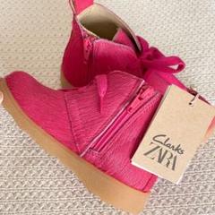 CLARKS × ZARA レザーアンクルブーツ24•14,9cm 新品タグ付き