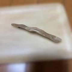 ベージュ シンプル バレッタ 約10cm