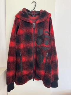 DSQUARED2 フリースジャケット M レッド/ブラックチェック イタリア製