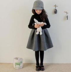 ❤️美品❤️フォーマル グレー Aライン 女の子 ワンピース 120