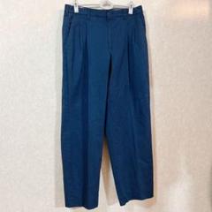 ダークブルー プリーツ スラックス　ビジネススーツ