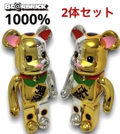 1000％ Be@rbrick 招き猫 開運 銀×千万両 金 & 1000％ Be@rbrick 招き猫 千万両 金×開運 銀