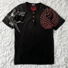 クロップドヘッズ CROWS 鶴 刺繍 Tシャツ Lサイズ ヘンリーネック
