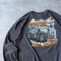 【希少2XL、ROUTE66】ハーレーダビットソン古着ロンT2012年袖ロゴ