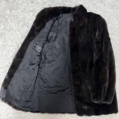 OS FUR 毛皮コート ミンクファー 濃茶 ブラウン 裏地総柄 毛並サラサラ OS FUR 毛皮コート ミンクファー 濃茶 ブラウン 裏地総柄 毛並