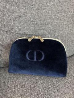 Dior ノベルティ ネイビー ベロア ポーチ 2023 クリスマスコフレ Dior 有望 ノベルティ ネイビー ベロア ポーチ 2023 クリスマス