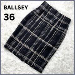 BALLSEY ボールジィ タイトスカート ウール チェック柄 36サイズ