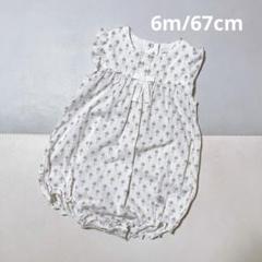 PETITBATEAU プチバトー　プリントショートロンパース　花柄　6m