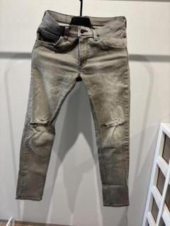 Lee ダメージ加工 グレー スキニージーンズ
