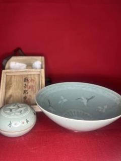 韓国青磁　象軒陶芸　月城窯　茶碗 道具 ] - 道具 月城陶窯 象軒造 高麗青磁雲鶴茶碗 | 宗 sou::お