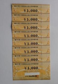 ビックカメラ 株主優待券 8000円