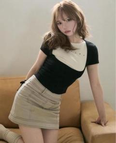 トップス Mary logo ribbon tops black andmary ANDMARY】Mary logo tops