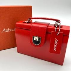 新品 アンブローズ ジュエリーボックス バッグ形 レザー レッド アクセサリー