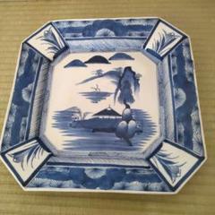 古伊万里 ■染付隅切り大角皿 ■明治大正■ 骨董 ■山水手書き■時代物■古美術 古伊万里 □染付隅切り大角皿 □明治大正□ 骨董 □山水手書き