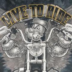 POPEYE　半袖　Tシャツ　アメリカン　バイク　アメコミ　タイダイ　プリント
