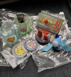 レトロ　ポケモン　ミニ風鈴、ミニマグカップ＆コースター、指人形TOMY
