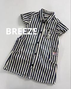 BREEZEストライプデニムワンピース半袖シャツワンピース95acmブリーズ