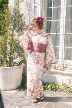 メゾンドフルール♡パリブーケ柄浴衣（下駄付） Maison de FLEUR（メゾンドフルール）の「《ライトピンク