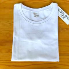 ナチュラルビューティーベーシック クルーネック半袖Tシャツ 白