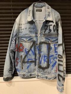 balenciaga graffiti denim jacket 44