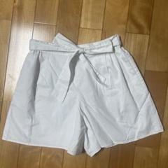 earth music&ecology ホワイトショートパンツ ウエストリボン