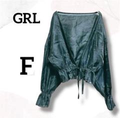 グレイル　ボレロ　シアーブラウス　F　美品　日焼け対策　クロップド　リボン　春夏