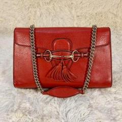 極美品】GUCCI グッチ ショルダーバッグ エミリー ゴールド