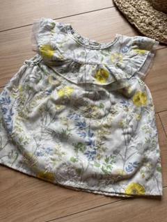 オシャレ　オススメブラウス　ノースリーブ　花柄　刺繍　キッズ　100サイズ