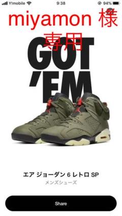 miyamon様 専用NIKE AIR JORDAN6 TRAVIS SCOTT