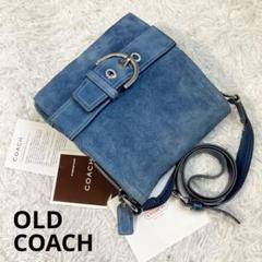 vintage coach old Suede Blue メッセンジャーバッグ