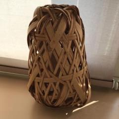 値下げ‼️ 竹花入 ‼️竹山作 ‼️竹製 蝉籠 花入 花籠 竹編 竹籠 掛花入 茶道具 値下げ‼️ 竹花入 ‼️竹山作 ‼️竹製 蝉籠 花入 花籠 竹編 竹籠