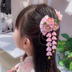 着物髪飾り クリップ 和装 浴衣 ヘアアクセサリー 振袖 髪留【ピンク】