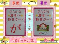 【新商品新品】ひらがな濁音、半濁音、拗音絵入カード ラミネート加工 ミニー袋付