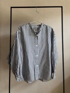 人気✨マーガレットハウエル MHL ストライプ バンドカラーシャツ　近年モデル MHL マーガレットハウエル ストライプ バンドカラーシャツ