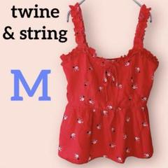 美品✨twine & string 【M】赤 花柄 キャミソール
