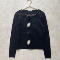 美品 ルネ カーディガン セーター ニット 毛皮 ミンク ふわふわ