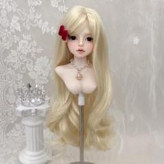 ドールウィッグ 7〜8インチ ブロンド 金髪 ロングヘア カール SD BJD