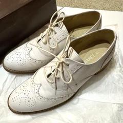 値下げUSED⭐︎BARCLAY メダリオンウィングチップ レースアップシューズ白 未使用級✨BARCLAY バークレー ウィングチップ メダリオン
