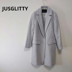 ☆新品☆JUSGLITTY ライトピンク チェスターコート サイズ2 JUSGLITTY ベルテッドロングコート （ピンク） -ファッション