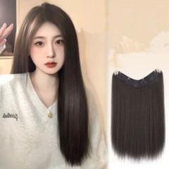 ウィッグ　ダークブラウン　ストレート　医療　自然 セミロング