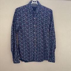 ZARA MAN ネイビー花柄スリムフィットシャツ　Sサイズ