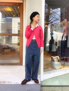 ★ BEAMS BOY ディープライズ ストライプ ワイド デニムパンツ