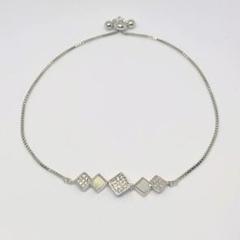ブレスレット レディース チェーン アクセサリー 5連 菱形 シルバー