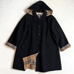 【美品】Burberrys ウールコート カシミア混 ダブルフェイス フード
