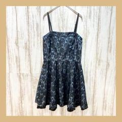 L.R◆ミニドレス（11AR）キャミワンピース　レース　パーティー　黒×青