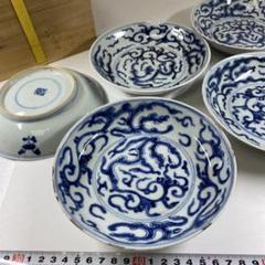 中国清時代　新渡青花龍図中皿　木箱付　直径約16㎝　東Y7-0326☆2F 中国清時代 新渡青花龍図中皿 木箱付 直径約16㎝ 東Y7-0326☆2F